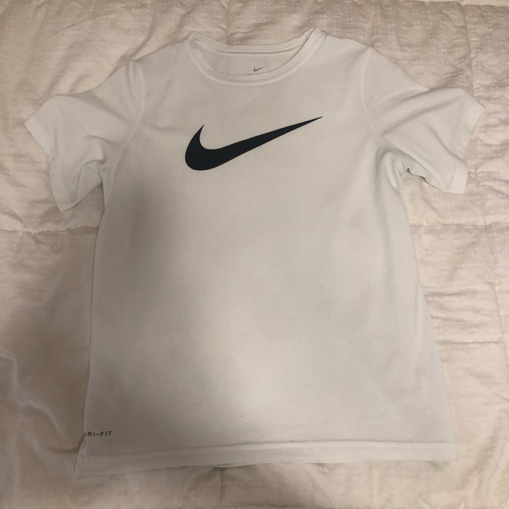 Boys White Nike Dri-Fit Tshirt